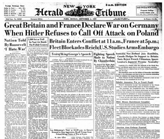 Great Britain and France enter the war.