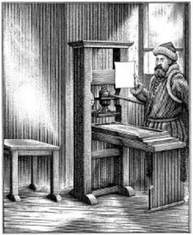 Gutenberg invents Printing Press