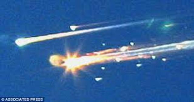 Space Shuttle Columbia self-destructs