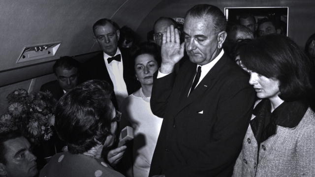 Lyndon Johnson Sworn into Presidency.