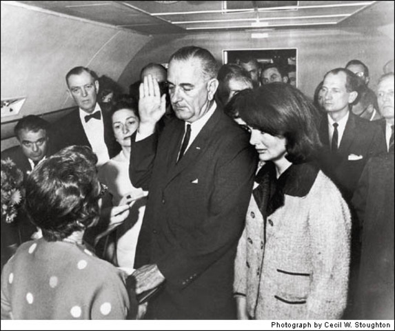 Lyndon Johnson Sworn Into Presidency