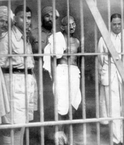 Gandhi is arrested for the first time