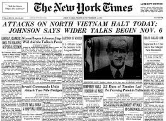 Bombing of North Vietnam Halted