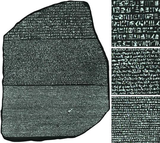 Egypt-Rosetta Stone is carved