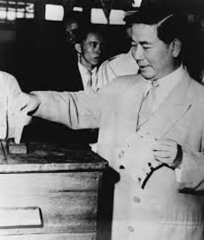 Ngo nihm diem is elected president of south Vietnam