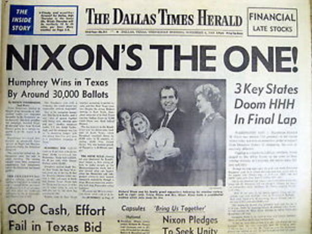 Nixon wins presidential election