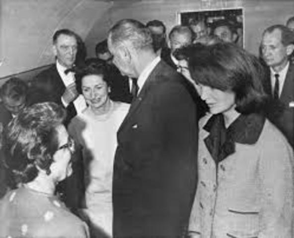 Lyndon Johnson sworn in as president