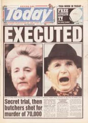 Romanian Leader Nicolae Ceausescu and His Wife are Executed