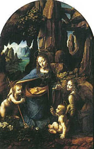 Paints the 'Virgin of the Rocks', aged 31
