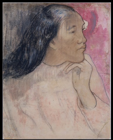 Paul GAUGUIN «Tahitienne avec fleur dans les cheveux»