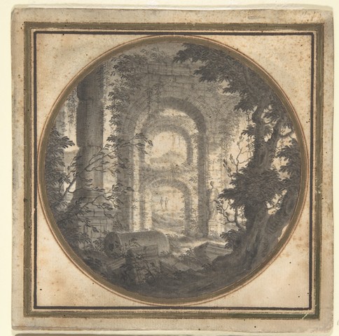 CARLO FANTACCINI «Paysage avec ruines»
