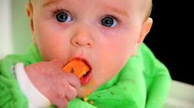 Brings things to mouth