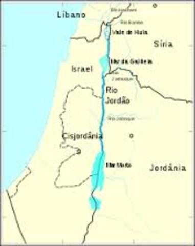 A tribo dos Cananeus chega ao rio Jordão