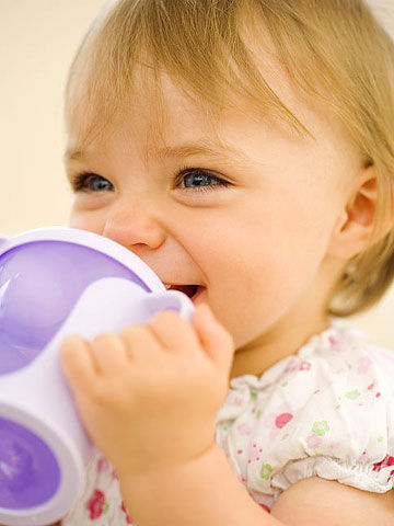 Starts to use things correctly; for example, drinks from a cup, brushes hair