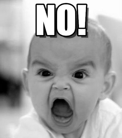 Says and shakes head “no”