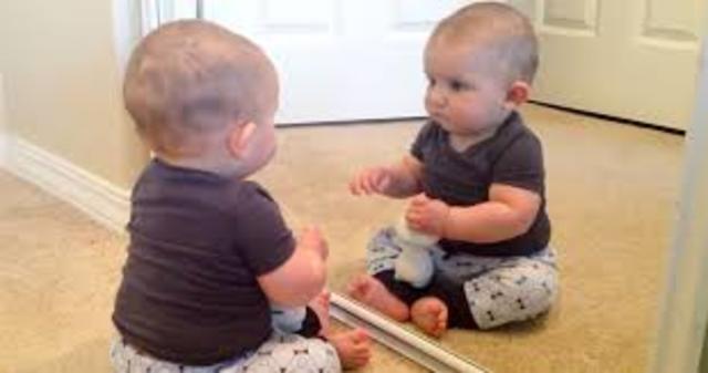 Likes to look at self in a mirror