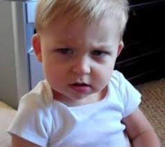 •Uses simple gestures, like shaking head “no” or waving “bye-bye