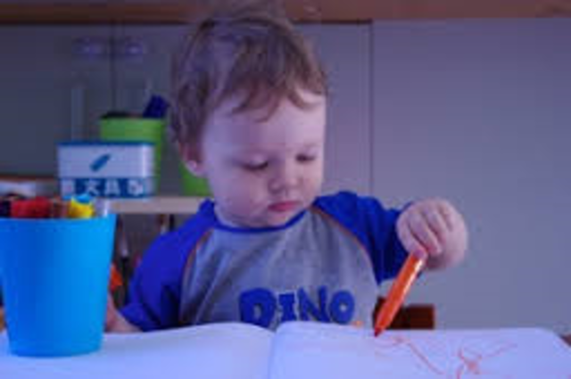 Scribbles on his own