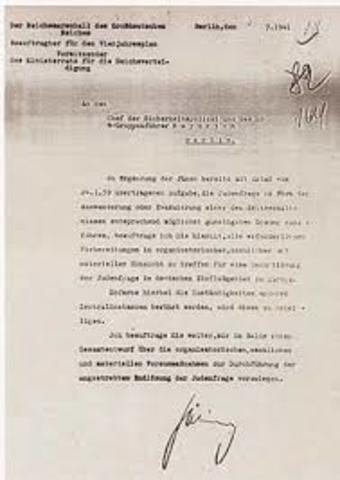 Carta de Hermann Göring.