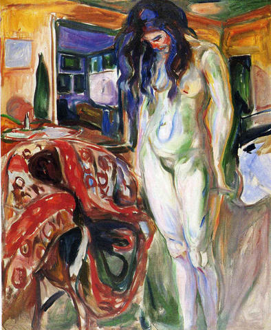 Modella con sedia di vimini, Munch