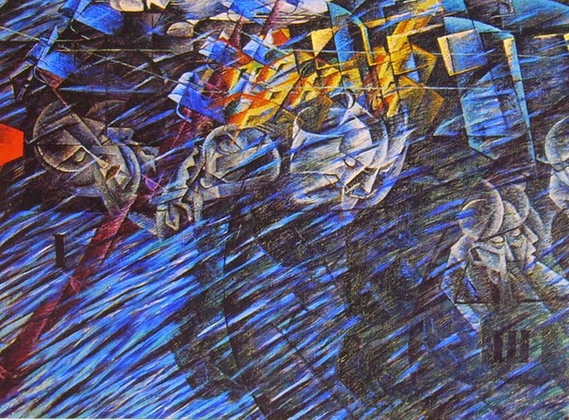 Stati d'animo: Quelli che vanno (II versione), Boccioni