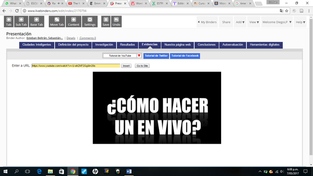 Realización de los videos tutoriales, animación con resultados