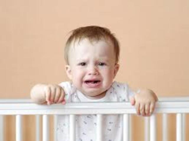 cries when mother or father leaves