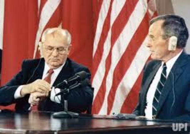 Bush and Gorbachev hold summit in Washington, D.C.