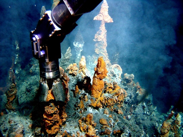 Deep sehydrothermal vents and associated life around them are discovered