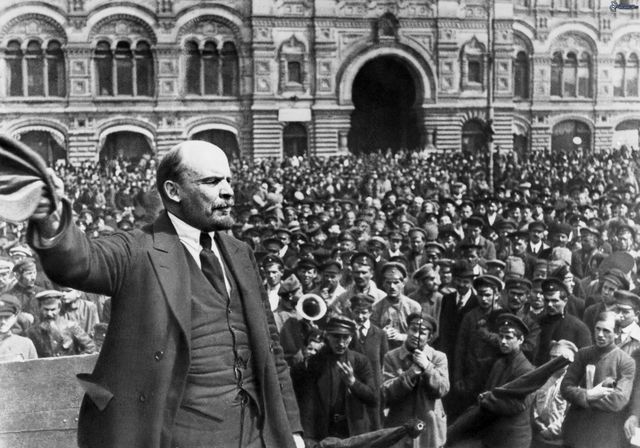 Vladimir Lenin is exiled