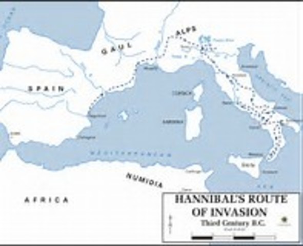 Hannibal invades Italy