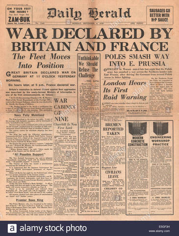 Britain and France declare war on Germany