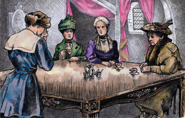 Eva meets Mrs Birling and asks for assistance