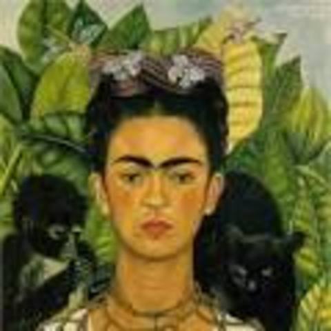 Autoretrato con collar de espinas y colibrí