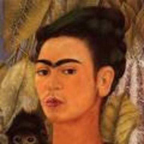 Autoretrato con mono.