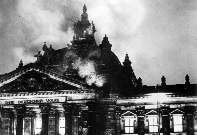 A fire in the Reichstag