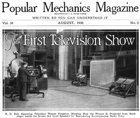 Uso del primer aparato de televisión.