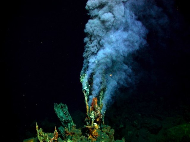 Deep sea hydrothermal vents and associated life around them are discovered.