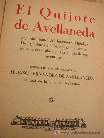 Publicación de Don Quijote de Avellaneda