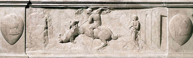 St. George Killing the Dragon created by Donatello