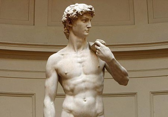 Michelangelo sculpts David