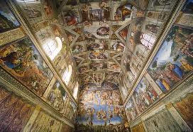 Michelangelo paints sistine chapel ceiling