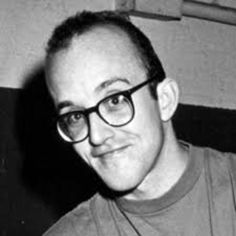 Keith Haring donates the iconic logo
