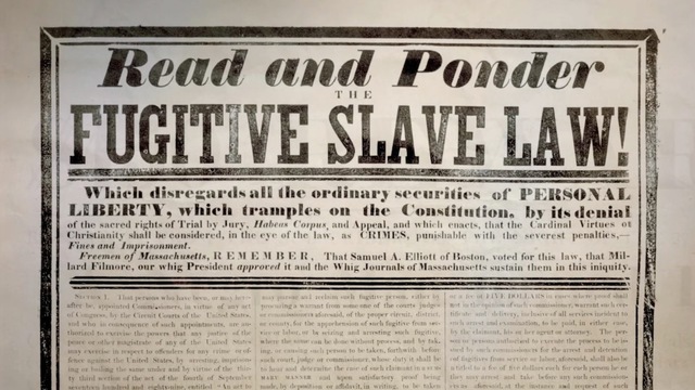 Fugitive slave act is passed. Harriet is very upset about it because it makes assisting a slave a federal crime. Grows Harriet's belife that she needs to make a change.This inspires Harriet to write her thoughts.