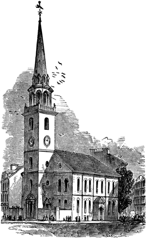 John gives speech at Old South Meeting House