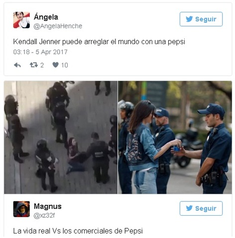 Pepsi retira el polémico anuncio de Kendall Jenner.