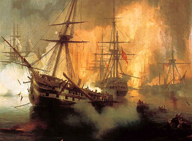 Победа над турецко-египетским флотом в Наваринской бухте.