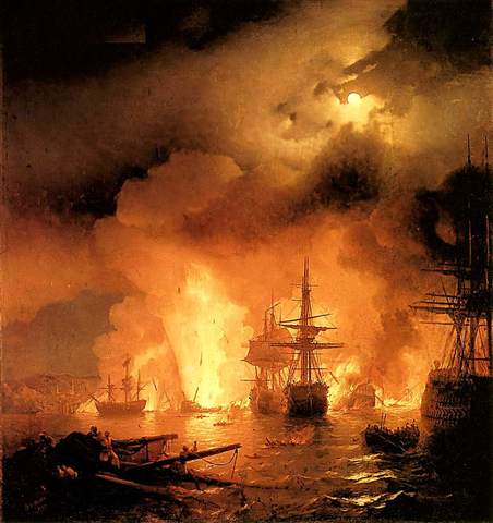 Разгром турецкого флота в Чесменской бухте