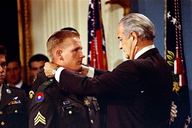 President Johnson awards Vietnam Veterans