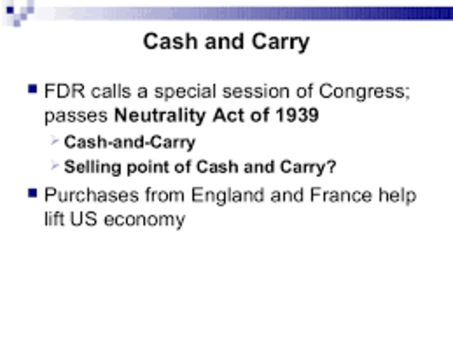 Cash and Carry provision